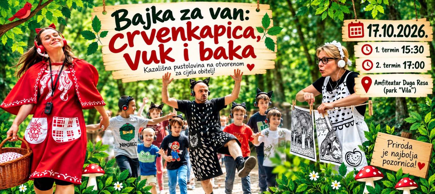 BAJKA ZA VAN: CRVENKAPICA, VUK I BAKA u Dugoj Resi!