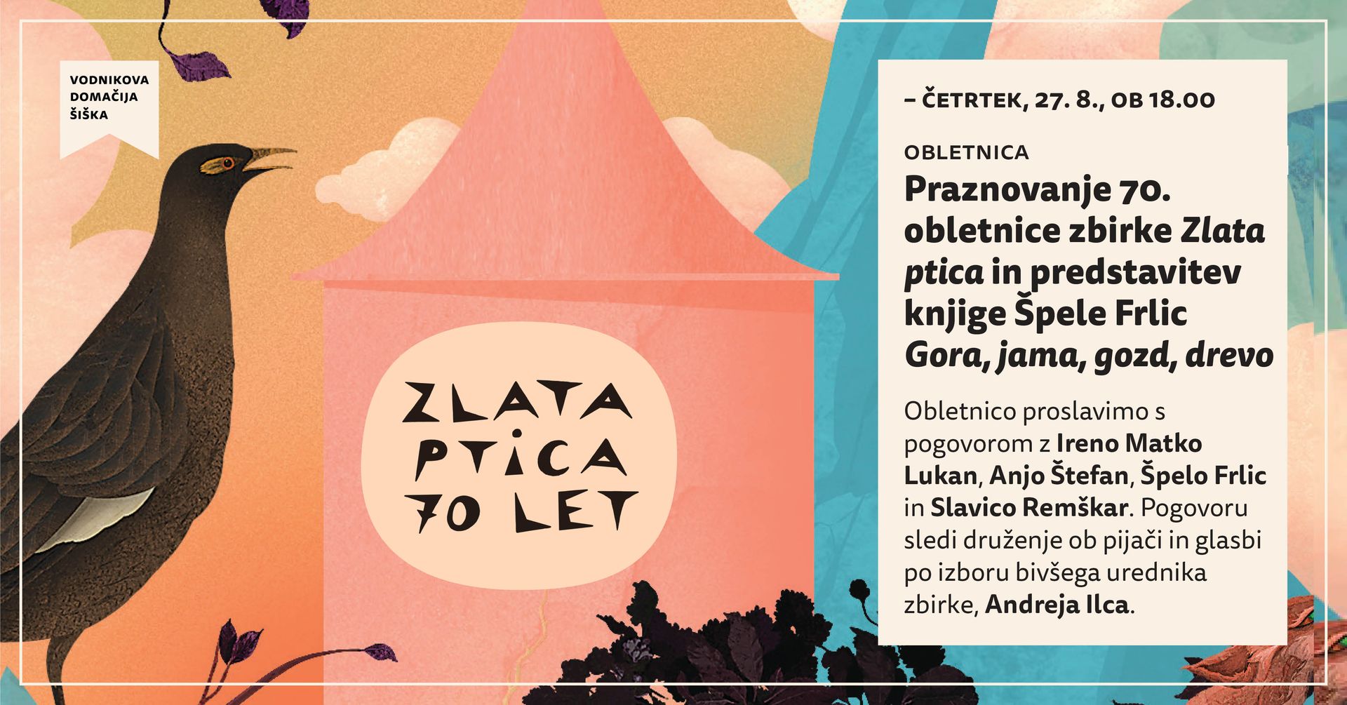 Ob 70. obletnici zbirke Zlata ptica in izidu nove knjige Špele Frlic