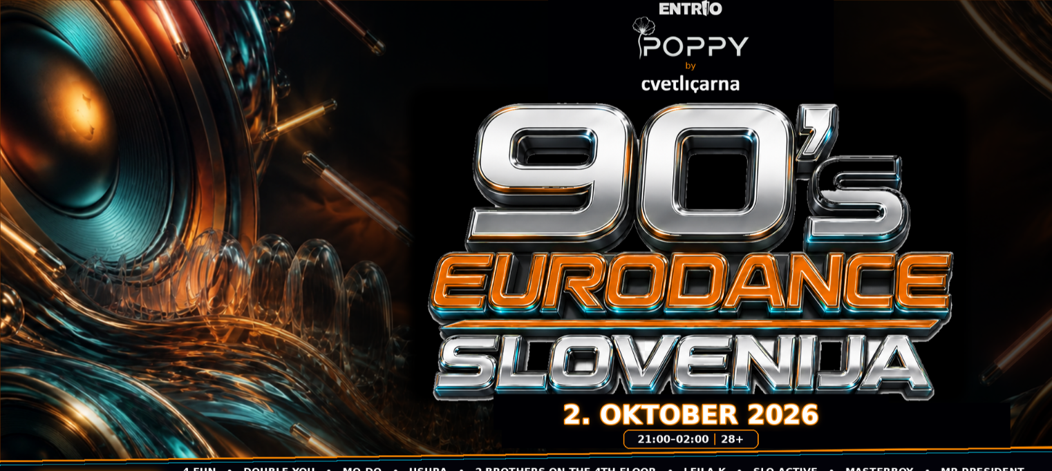 90s EURODANCE, 2. Oktober 2026 @ POPPY by Cvetličarna